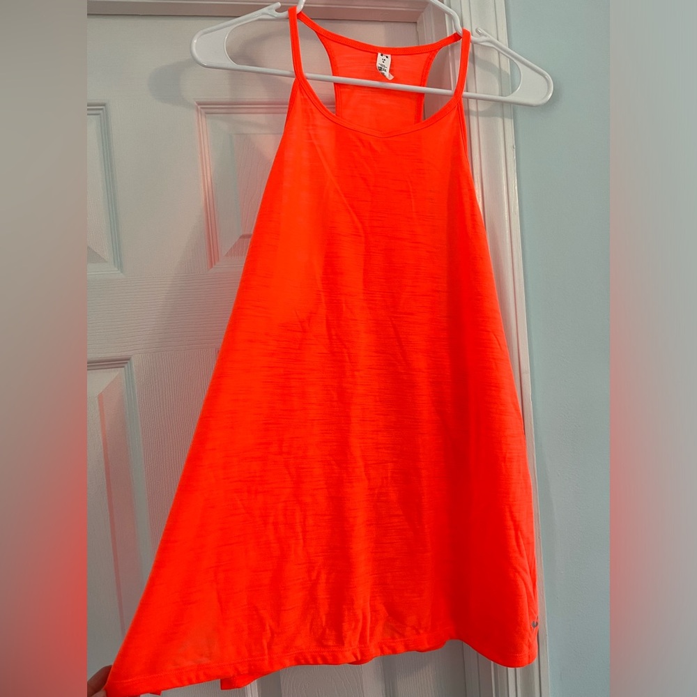 Under Armour Heatgear Loose fit Racerback Halter Tank size L neon orange NWT